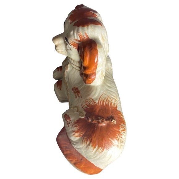 Staffordshire Dog King Charles Spaniel Recumbent Single Dog Hand Painted Laying - Picture 4 of 10